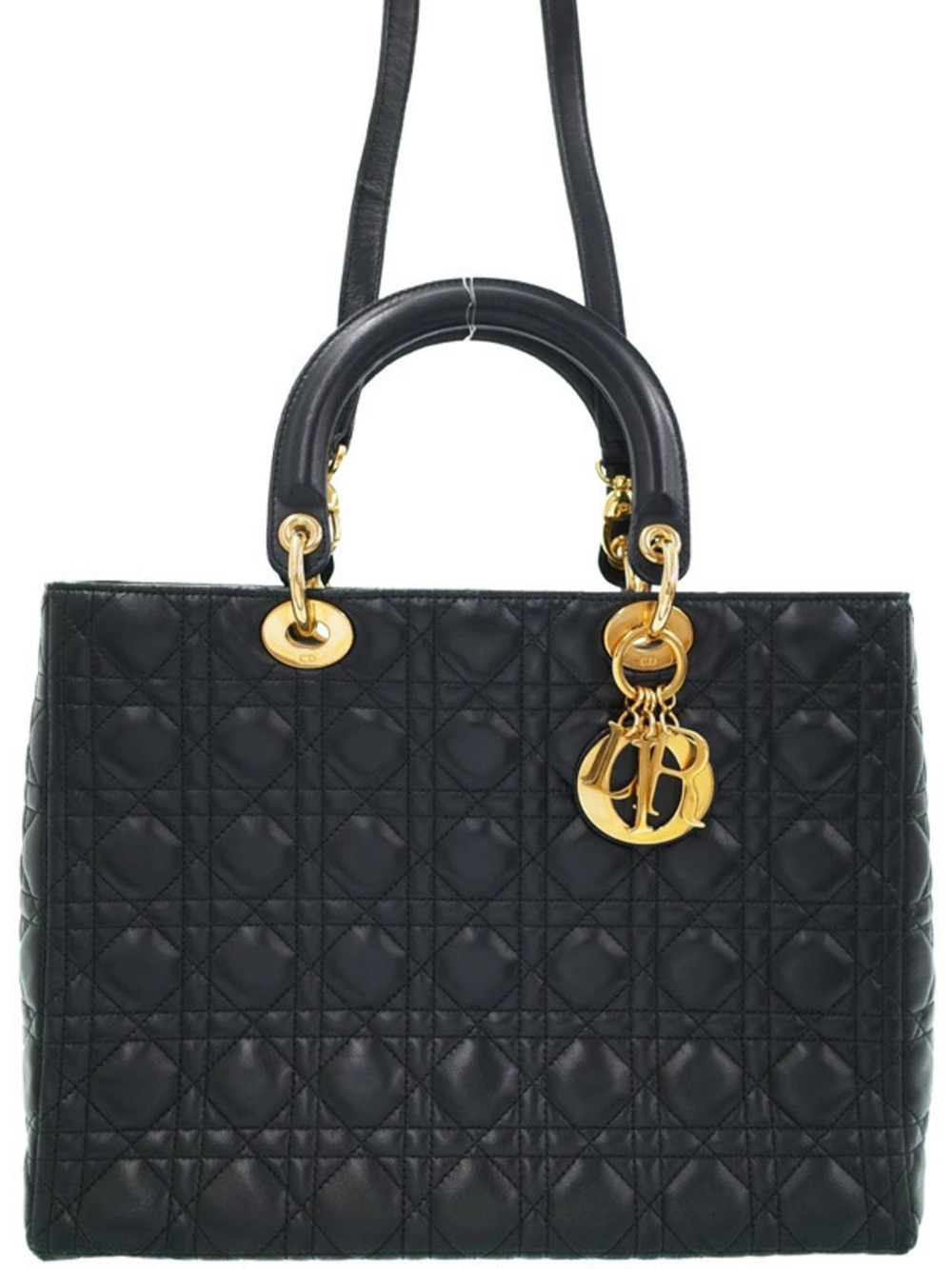 Christian Dior Lady Dior Bag Cannage Lambskin Black